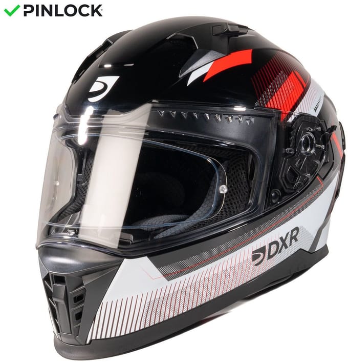 DXR Integraalhelm - Eros Vox - Zwart/Wit/Rood - M