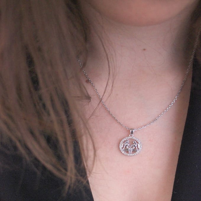Tweelingen Zodiac Hangers - Zilver en Kristal