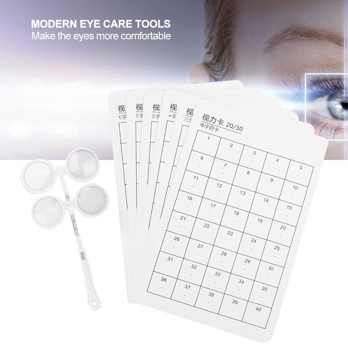 Optische Flipper Verstelbaar Optometrie Plastic Flip 6 stuks met Visuele Kaart Optisch Instrument +/-200 white