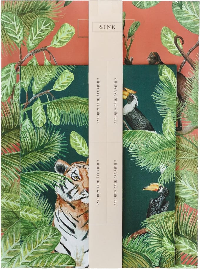 &INK - Cadeauzakjes - Set van 8 - Geschilderde motieven