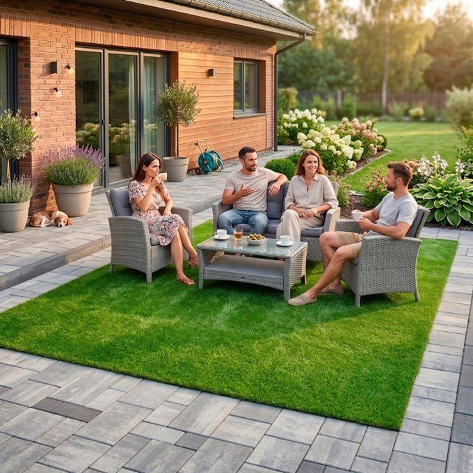 Gazon artificiel - SPRINGOS - 2x5 m - 32 mm - 21 100 touffes/m² - 70% PE/30% PP