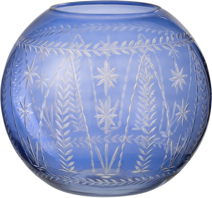 J-Line vaas Tarifa Rond - glas - blauw - Ø 27 cm