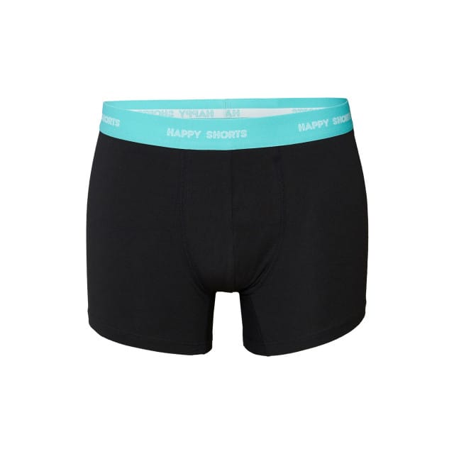 Happy Shorts Heren Boxershorts Trunks Effen Zwart 3-Pack - Maat L