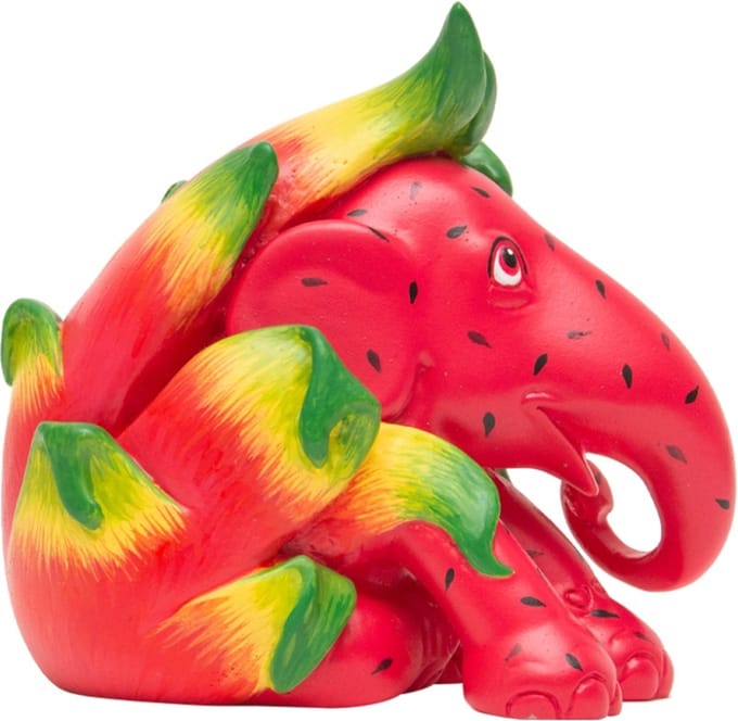 Elephant Parade - Dragon Fruit - Handgemaakt Olifanten Beeldje - 10cm