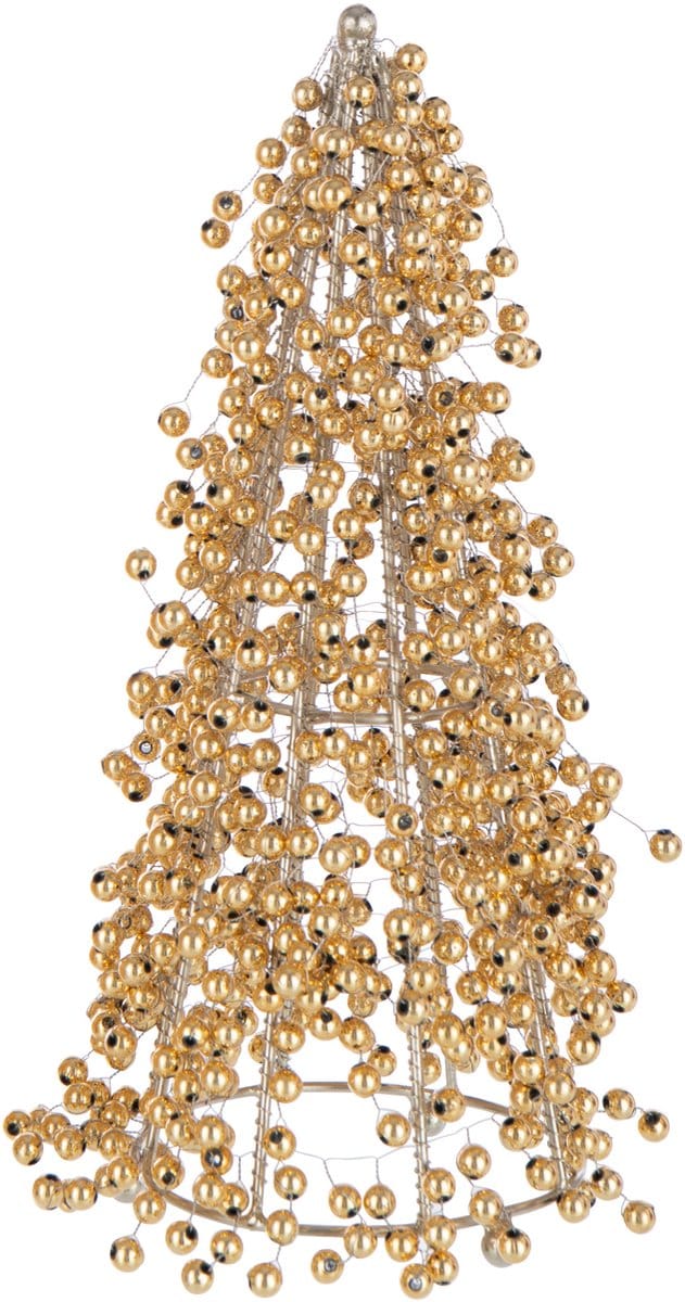 J-Line decoratie Kegel Kralen - kunststof - goud - small