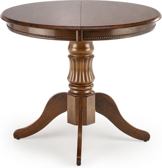 Uitschuifbare ronde eettafel William 90 tot 124 cm breed walnoot