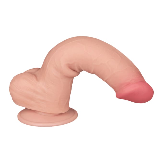 LoveToy - Dildo - Glijdende Huid Dildo - Lengte 20.8 cm - Diameter 4 cm - Lichte Beige
