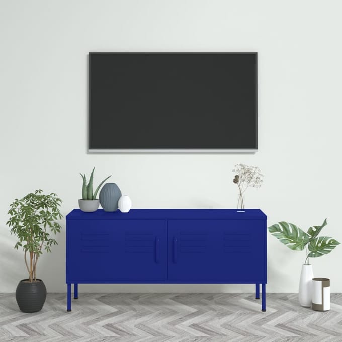 vidaXL - Tv-meubel - 105x35x50 - cm - staal - marineblauw