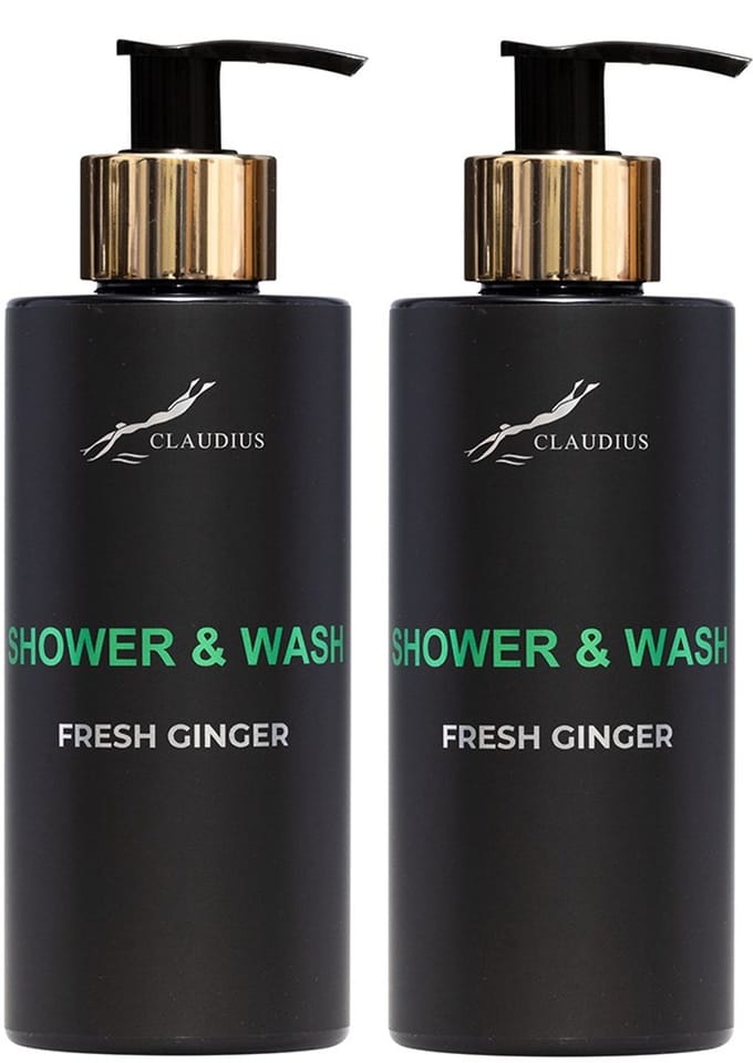 Shower & Wash Fresh Ginger 300 ml - gouden pomp - 2 stuks