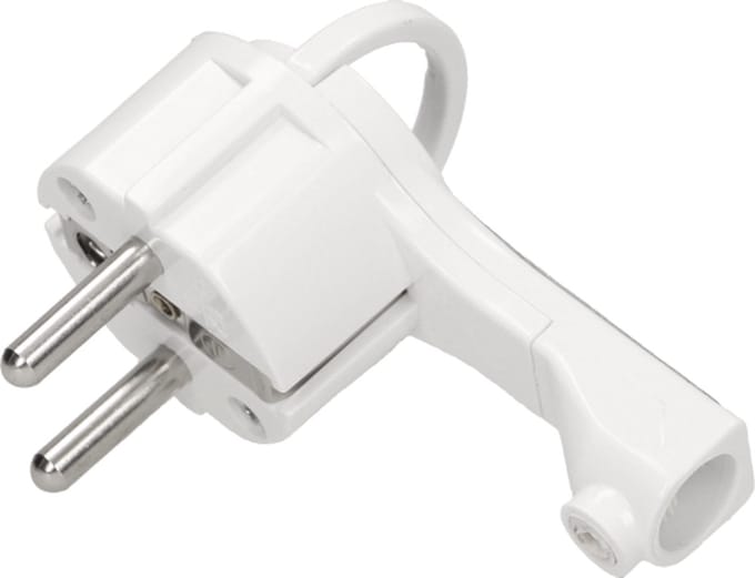 Platte compacte haakse stroomstekker - Wit