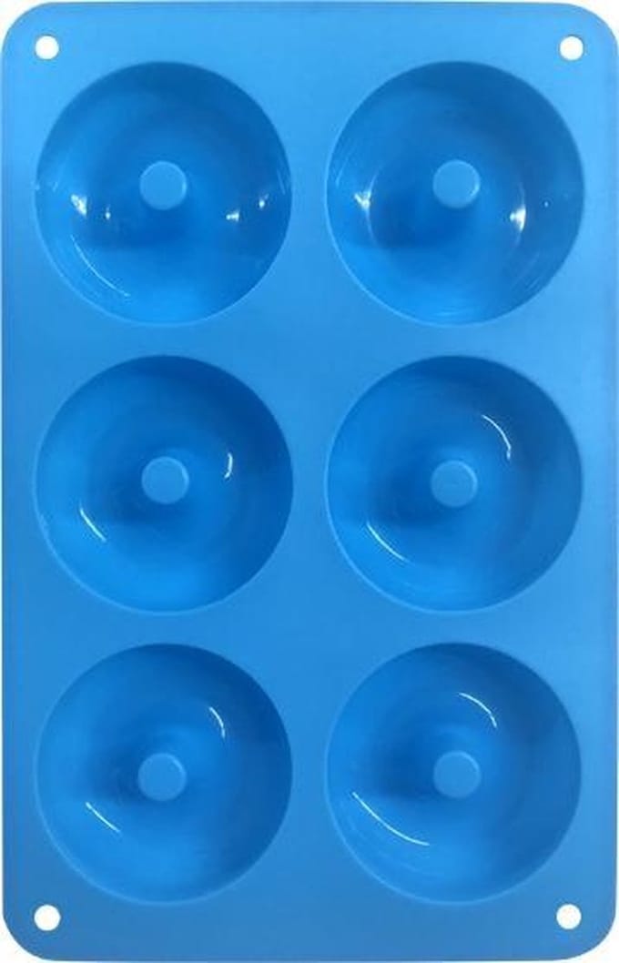 Jumada's Donut maker- Donutvorm \ Blauw \ Siliconen \ 6 Donuts Ø7cm \ Hoge Kwaliteit \ Anti Kleeflaag \ Zelf Donuts Bakken \ Donutmaker