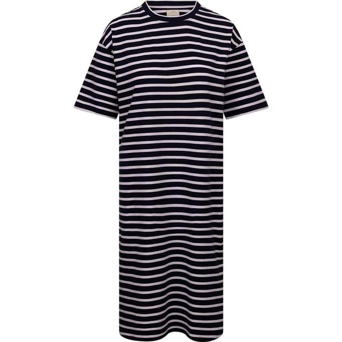 Trespass Dames Elayna T-shirt Jurk (Marine/Wit)