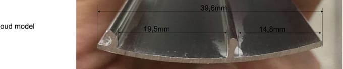 Wiesbaden Aluminium Afdekstrip 200 cm. Wandprofiel Type 1 - Oud