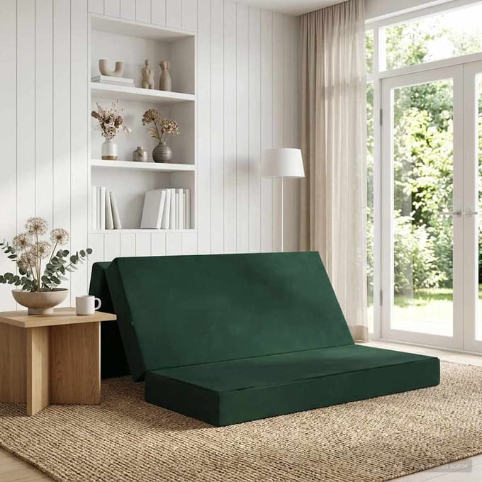 vidaXL - Vouwbare - Sofa - Bed - 120 - x - 67 - x - 45 - cm - Donkergroen