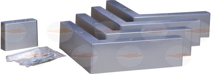Slaaploods.nl Boxspring Poten Hoek - 6 cm Hoog - Set van 4 stuks - Zilver