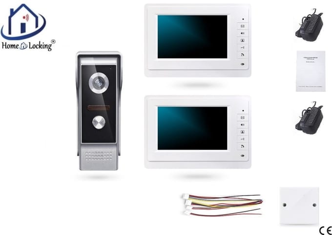 Home-Locking complete deur intercom/videofoon met 2 binnen panelen.DT-2214-1-2