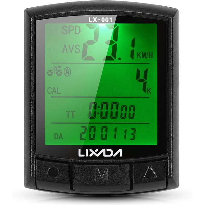 Lixada Fiets Fietscomputer Fiets Snelheidsmeter Kilometerteller MTB Racefiets Computer Wired green