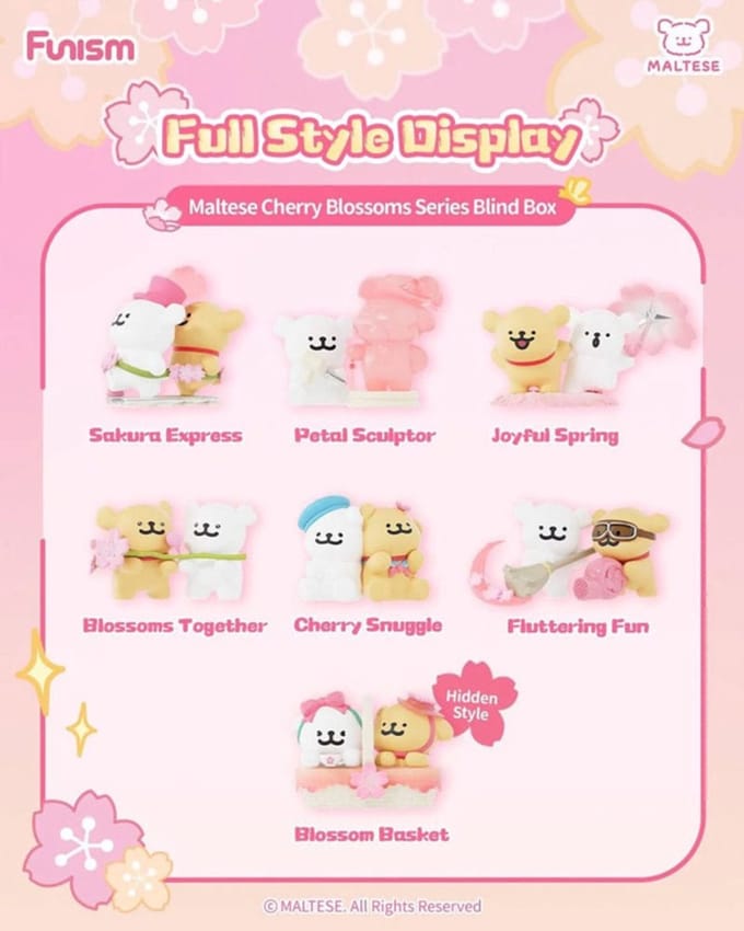 Maltese Cherry Blossoms Series Mini Figures 10 cm Display (6)