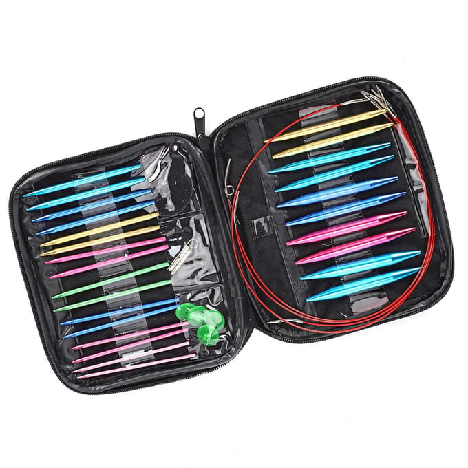 1 Set Verwisselbare 13 Maten Rondbreinaalden Kit 3.0mm-10mm met Etui black