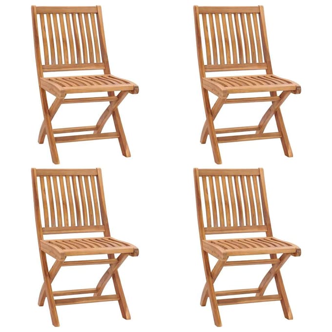 vidaXL - Klapstoelen - 4 - stuks - van - massief - teakhout