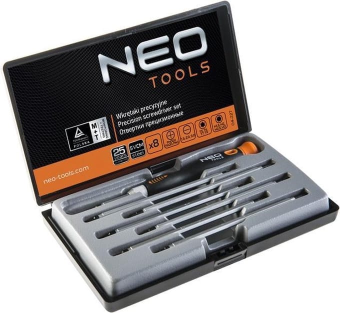 Neo Tools Precisieschroevendraaierset 5dlg, Verwisselbaar, Magnetisch, Crmo Staal