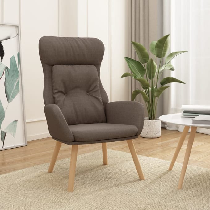 vidaXL - Relaxstoel - stof - taupe