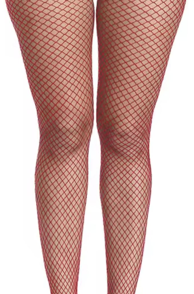 Rode netpanty - Visnetpanty - Rode panty - Rood - One size - CHPN