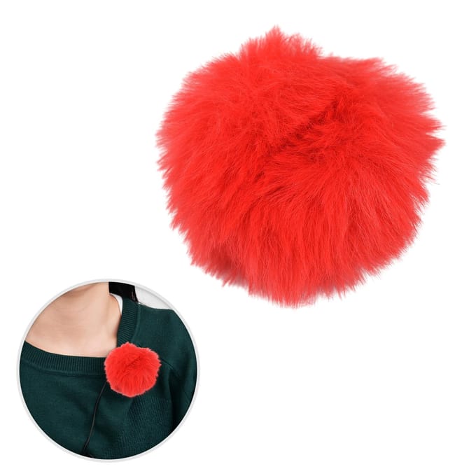 Microphone pare-brise fourrure pare-brise micro manchon pour Microphone Lavalier à pince rouge