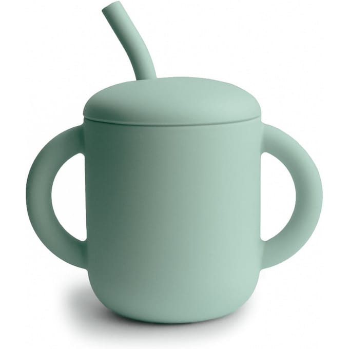 Mushie - Oefenbeker met Deksel en Rietje - Oefenbeker - Cambridge Blue