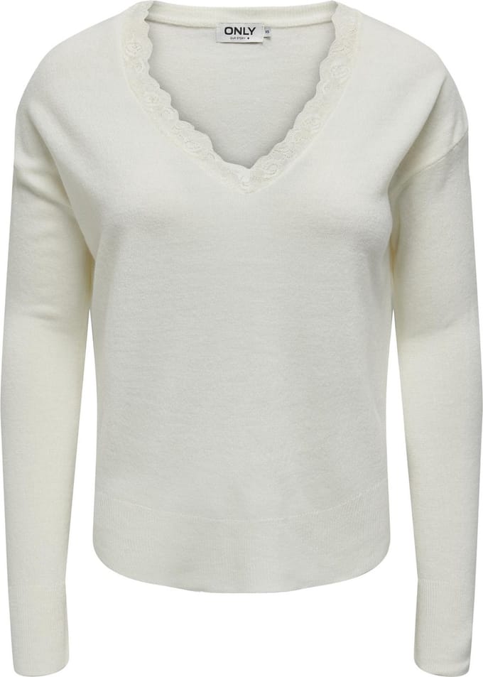 ONLY - ONLSUNNY LS LACE V-NECK CC KNT - Dames - Gebreide truien