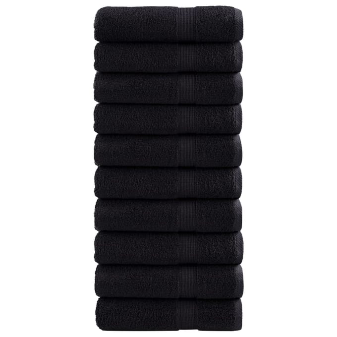 vidaXL - Handdoeken - SOLUND - 10 - st - 600 - g/m² - 50x100 - cm - zwart