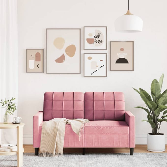 vidaXL - Tweezitsbank - 120 - cm - fluweel - roze