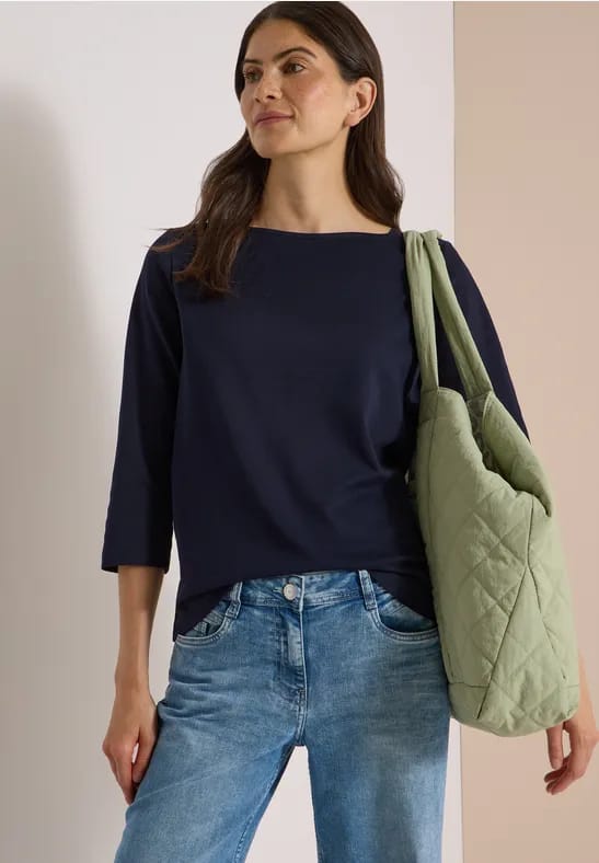 Basic shirt met boothals