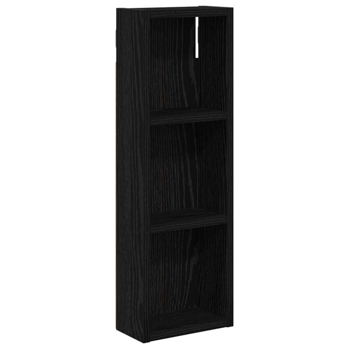 vidaXL - Badkamer - wandkast - Zwarte - Eik - 20 - x - 10 - x - 60,5 - cm