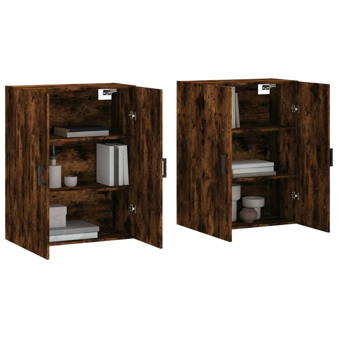 vidaXL - Hangkasten - 2 - st - 69,5x34x90 - cm - gerookt - eikenkleurig