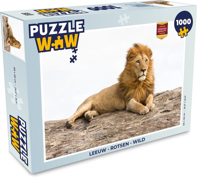 Puzzel Leeuw - Rotsen - Wild - Legpuzzel - Puzzel 1000 stukjes volwassenen