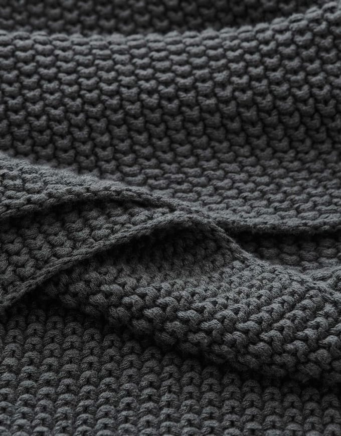 Marc O'Polo Nordic Knit Plaid Stone - 130x170 cm