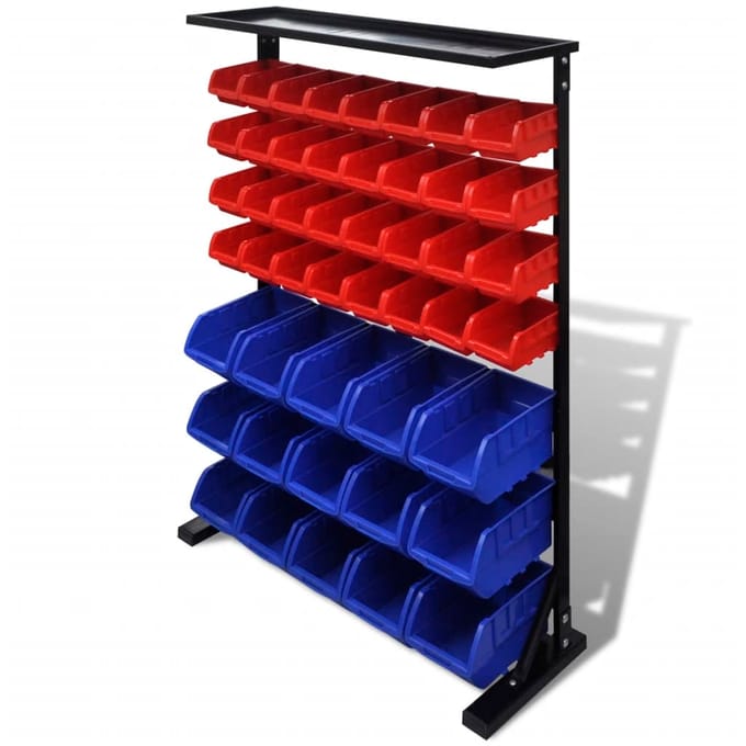 vidaXL - Garage - opbergrek - (Blauw - en - Rood)