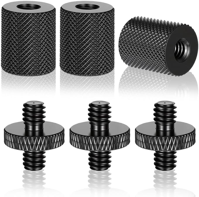 6-delige Tripod Adapter Set, 1/4 inch Draad Adapter voor Camera, Microfoon en Lamp - Dubbele Schroef voor Stabiele Bevestiging