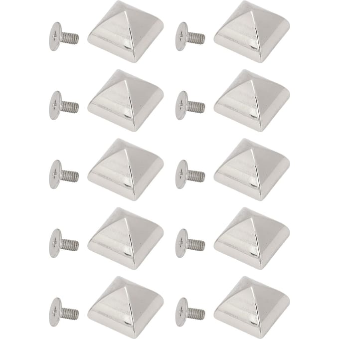 20 Sets Vierkante Puntige Schroefklinknagels Set Zinklegering Piramide Punk Lederwaren Tassen Reparatiekits voor zilver