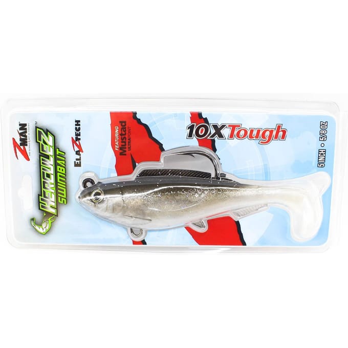 Zman Soft Lure Herculez Swimbait 5 Inch Mulletron (8286) white