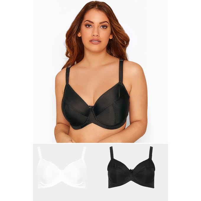 Yours 2Pack Zwarte En Witte Bh's Met Beugel Size 85B