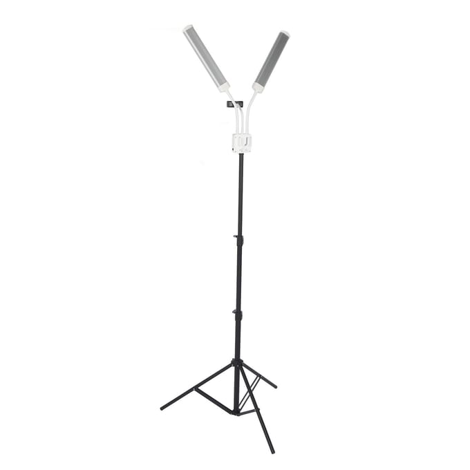LED Videolamp 40W Dimbaar 3200K tot 5600K Opvouwbare Dubbele Armen LED Invullicht met Telefoonhouder US PLUG white