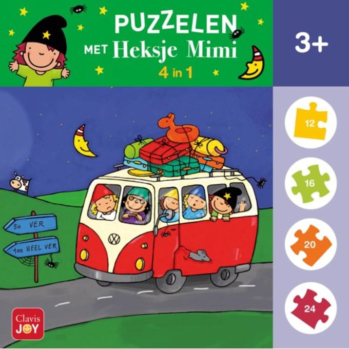 Puzzelen Met Heksje Mimi. 4-In-1-Puzzel
