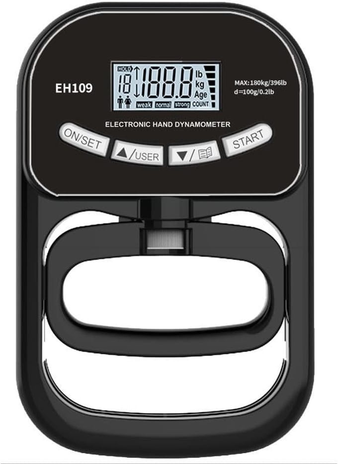 Digitale Handdynamometer - Grip trainer - 180kg - Elektronische handdynamometer - Digitale tester - Vingers kracht training - Hand trainer - Zwart