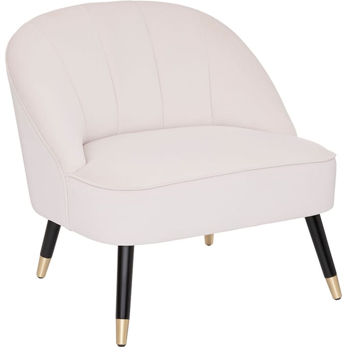 Eazy Living Velvet Fauteuil Fara Ivoor