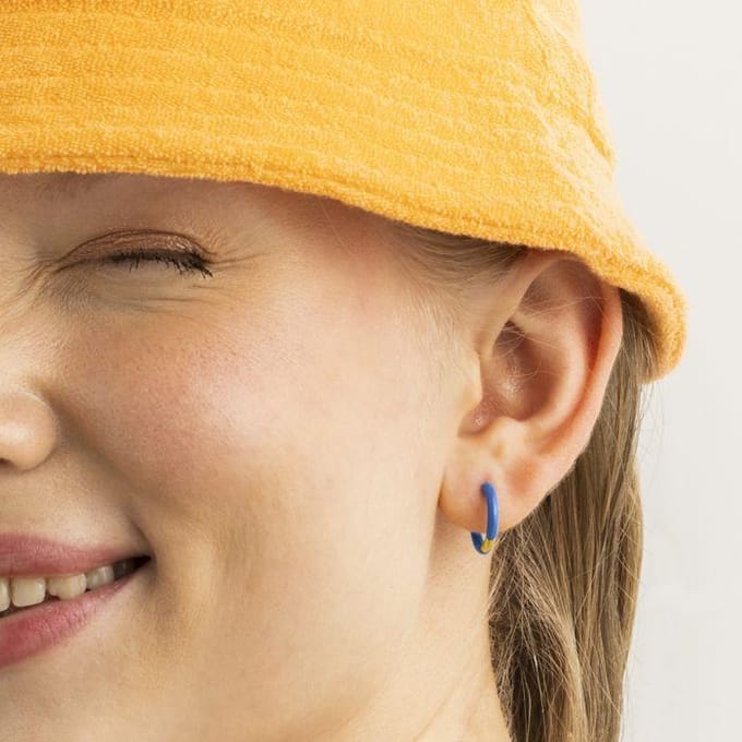Luxenter Oorbellen met Blauwe Lak 18k goud afwerking - Talorba
