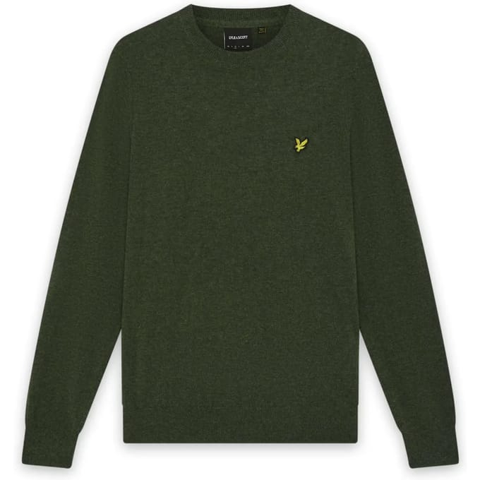 Lyle & Scott Lamswol Blend Ronde Hals Trui - Groen