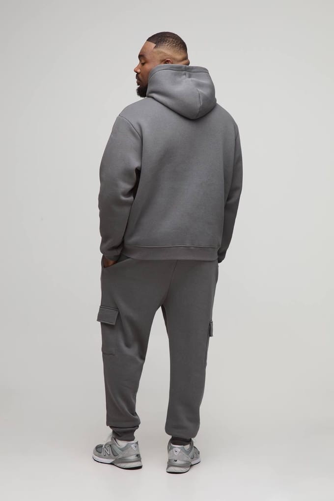 Plus Essential Regular Fit Over the Head Hoodie | Charcoal | Size 3XL