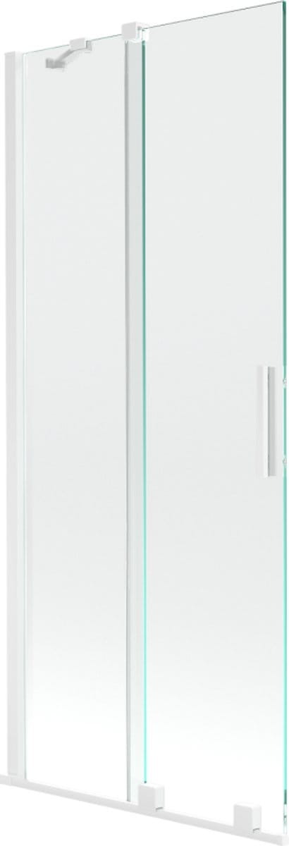 Mexen Velar badwand 2-delig uitschuifbaar 85 x 150 , transparant, wit - 896-085-000-01-20